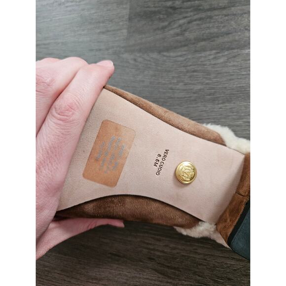 Veronica Beard Women's Brown Cedar Cecile Shearling Mule NWOB Size 8.5 - Picture 10 of 11